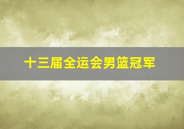 十三届全运会男篮冠军