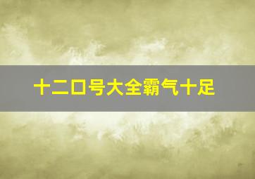 十二口号大全霸气十足