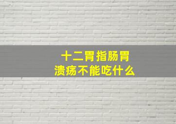 十二胃指肠胃溃疡不能吃什么