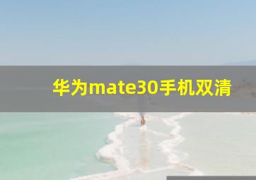 华为mate30手机双清