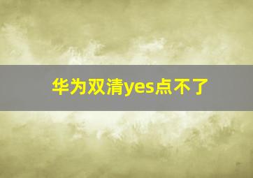 华为双清yes点不了