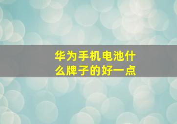 华为手机电池什么牌子的好一点