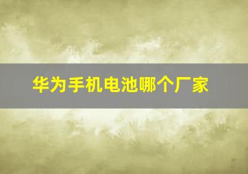 华为手机电池哪个厂家