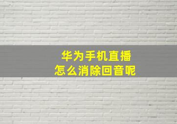 华为手机直播怎么消除回音呢