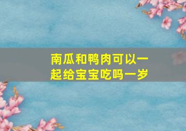 南瓜和鸭肉可以一起给宝宝吃吗一岁