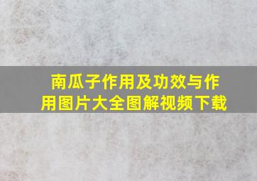 南瓜子作用及功效与作用图片大全图解视频下载