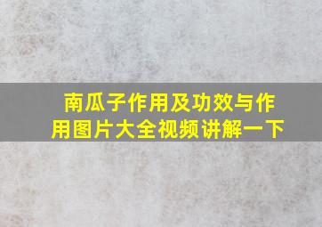 南瓜子作用及功效与作用图片大全视频讲解一下