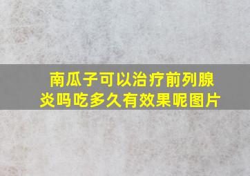 南瓜子可以治疗前列腺炎吗吃多久有效果呢图片