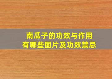 南瓜子的功效与作用有哪些图片及功效禁忌