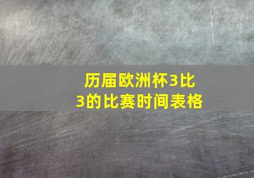 历届欧洲杯3比3的比赛时间表格