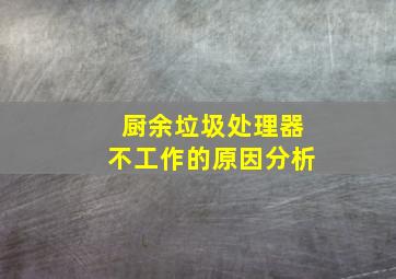 厨余垃圾处理器不工作的原因分析