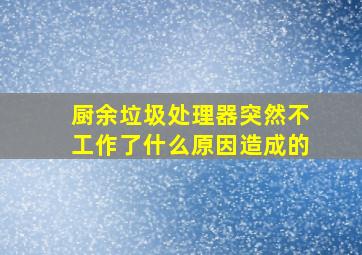 厨余垃圾处理器突然不工作了什么原因造成的