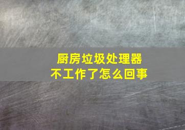 厨房垃圾处理器不工作了怎么回事