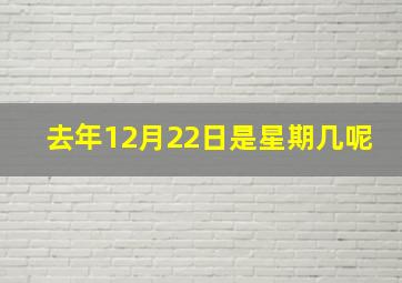 去年12月22日是星期几呢