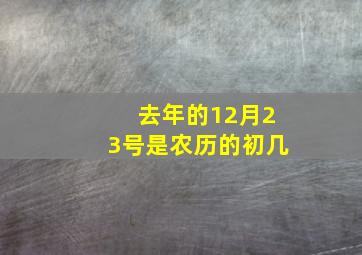 去年的12月23号是农历的初几