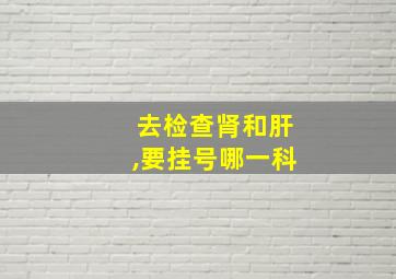 去检查肾和肝,要挂号哪一科