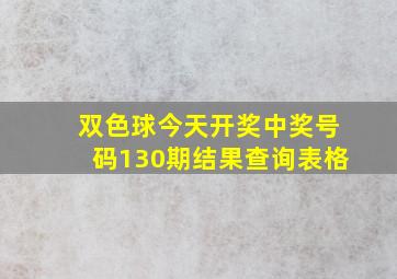 双色球今天开奖中奖号码130期结果查询表格