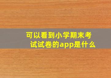 可以看到小学期末考试试卷的app是什么