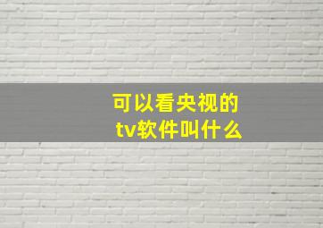 可以看央视的tv软件叫什么