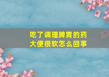 吃了调理脾胃的药大便很软怎么回事