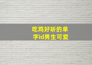 吃鸡好听的单字id男生可爱