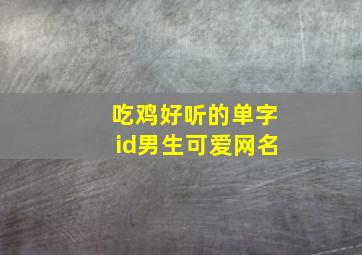 吃鸡好听的单字id男生可爱网名