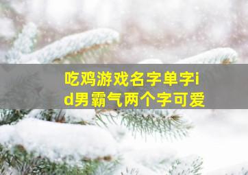 吃鸡游戏名字单字id男霸气两个字可爱