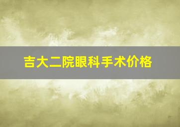 吉大二院眼科手术价格