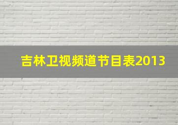 吉林卫视频道节目表2013