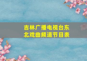 吉林广播电视台东北戏曲频道节目表