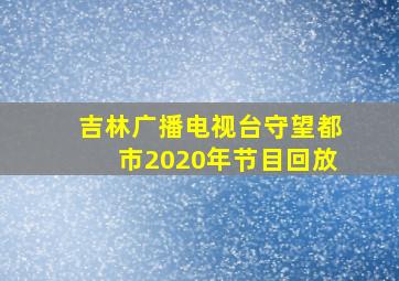 吉林广播电视台守望都市2020年节目回放