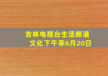 吉林电视台生活频道文化下午茶6月20日