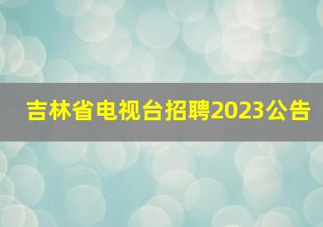 吉林省电视台招聘2023公告