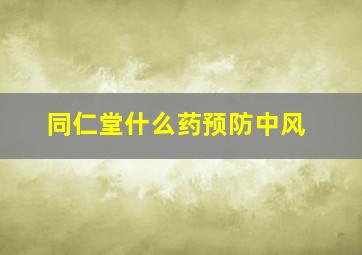 同仁堂什么药预防中风