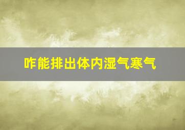 咋能排出体内湿气寒气