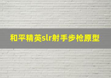 和平精英slr射手步枪原型