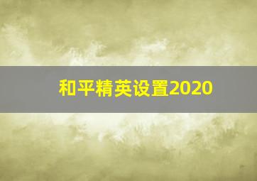 和平精英设置2020