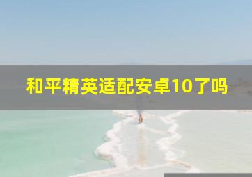 和平精英适配安卓10了吗