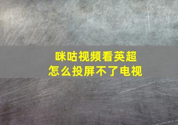 咪咕视频看英超怎么投屏不了电视