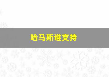 哈马斯谁支持