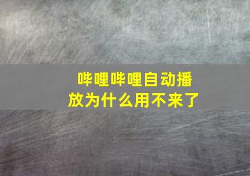 哔哩哔哩自动播放为什么用不来了