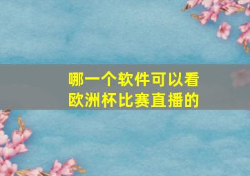 哪一个软件可以看欧洲杯比赛直播的