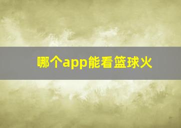 哪个app能看篮球火