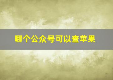 哪个公众号可以查苹果