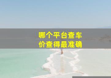 哪个平台查车价查得最准确