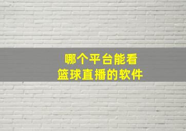 哪个平台能看篮球直播的软件