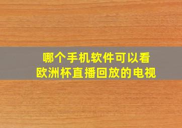 哪个手机软件可以看欧洲杯直播回放的电视