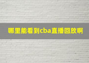 哪里能看到cba直播回放啊