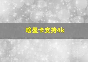 啥显卡支持4k