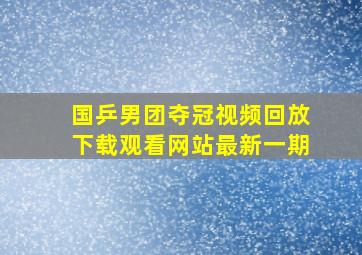 国乒男团夺冠视频回放下载观看网站最新一期